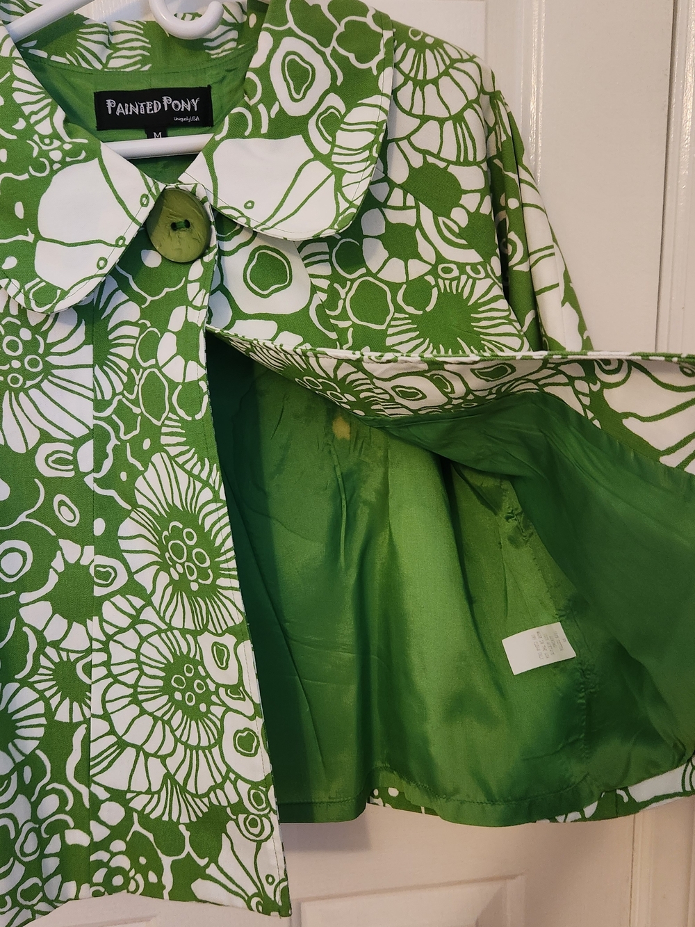 Painted Pony Women's Green & White Floral Jacket - Picture 7 of 10